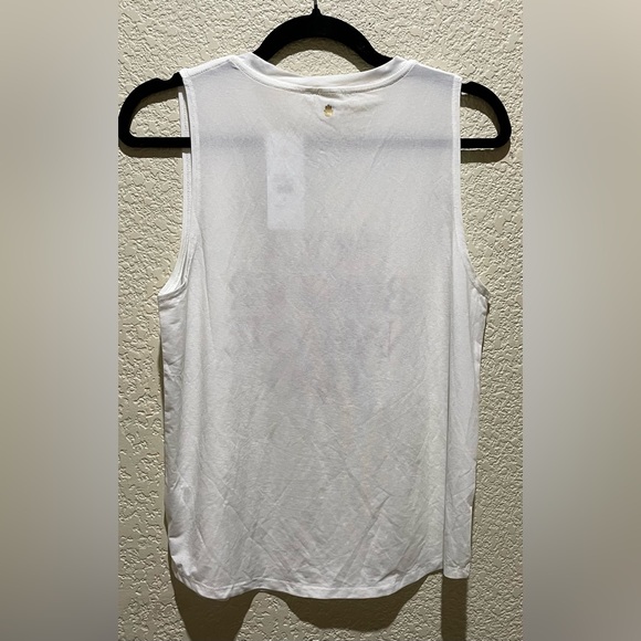 Spiritual Gangster NWT White Graphic Tank Top Namaste Active Muscle Tee Size M - Picture 4 of 6